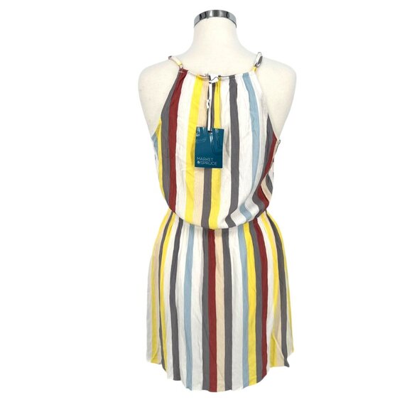 Market & Spruce Striped Wrap Short Sun Dress Multicolor Size Large NWT - Picture 6 of 9